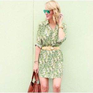 CAbi Leaf Print Wrap Dress